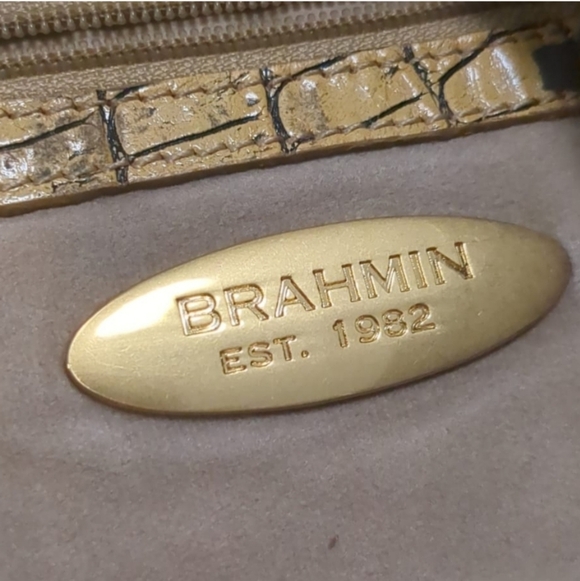 🍍Brahmin Camel Croc-Embossed TanHobo Bag - Picture 8 of 11